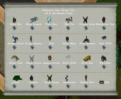 Checked scroll with 23 animals